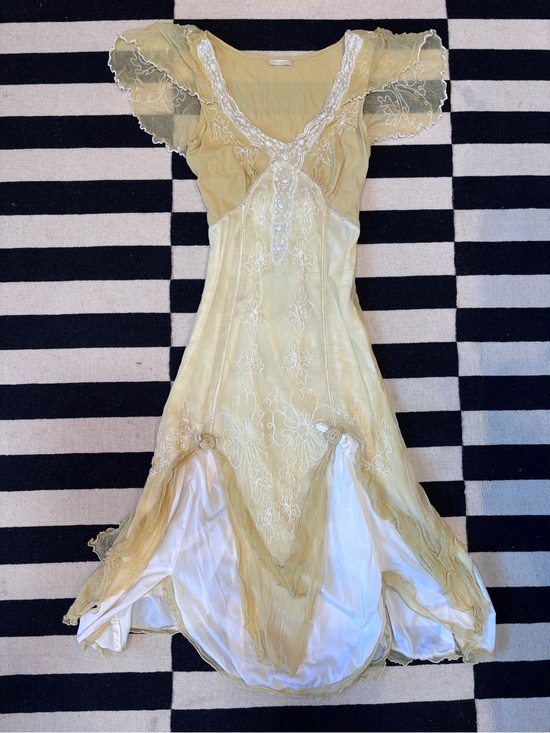 Nataya Dresses & Skirts - Nataya Edwardian Midi Dress Size S Flutter Sleeves Layers Babydoll Corset Floral